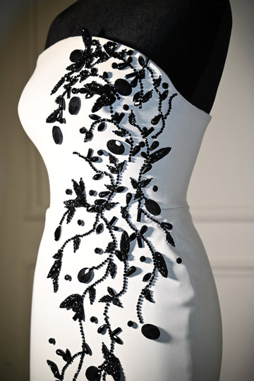 Noir Blossom Column Dress