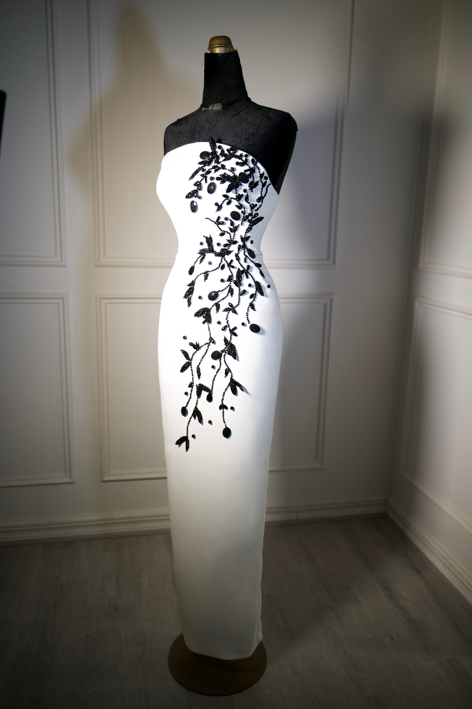 Noir Blossom Column Dress